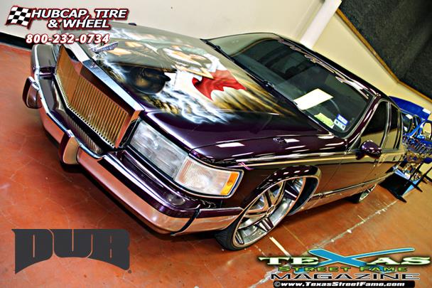 vehicle gallery/cadillac fleetwood dub big homie shooz s145 24X9.5  Chrome w/Black (Paintable) Inserts wheels and rims